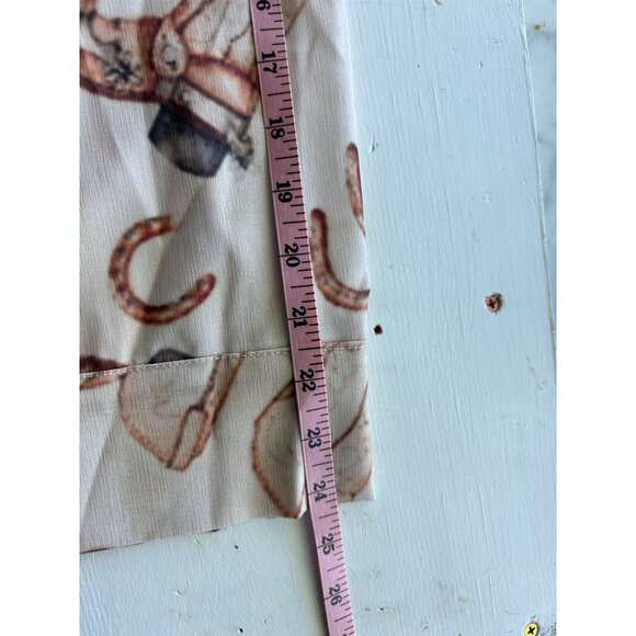 Vintage Western Cowboy Boots & Horseshoes Sheer Button-Up Shirt Size L - Picture 8 of 8